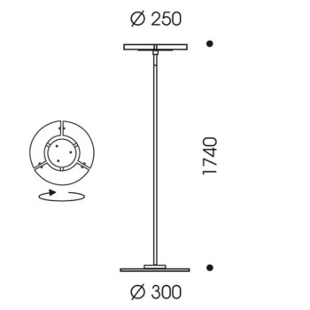 OLIGO Floor Luminaire TRINITY, chrome