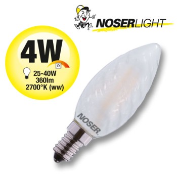 NOSER Filament LED Kerze C35 gedreht, matt