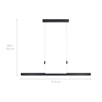 LED Pendelleuchte SCAFA, schwarz