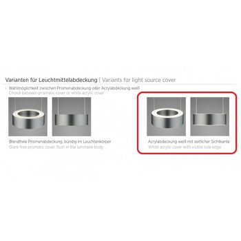 LED pendant light ZERA-3 matt nickel, white acrylic cover