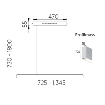 LED-Pendelleuchte LARA-L134, nickel matt