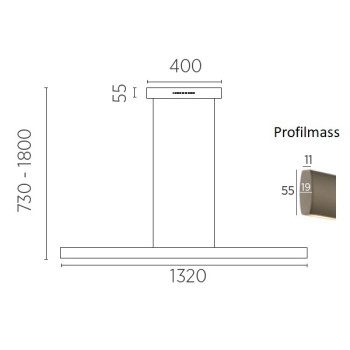 LED-Pendelleuchte RUNA-132, effekt bronze