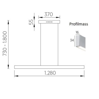 LED-Pendelleuchte LINN-L128, nickel matt