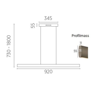LED-Pendelleuchte RUNA-92, schwarz