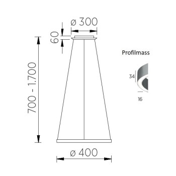 LED-Pendelleuchte SVEA-L40, schwarz