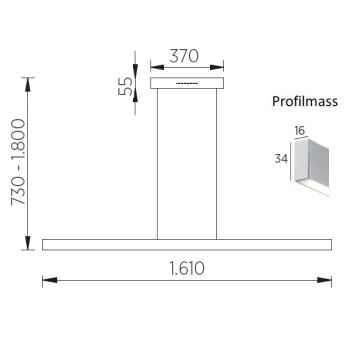 LED-Pendelleuchte LINN-L161, nickel matt