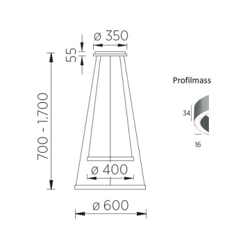 LED-Pendelleuchte LORA-P, nickel matt