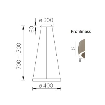 LED-Pendelleuchte SARA-40, effekt bronze