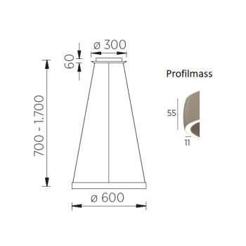 LED-Pendelleuchte SARA-60, schwarz