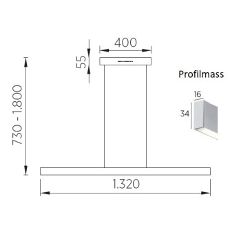 LED-Pendelleuchte LINDA-132, nickel matt