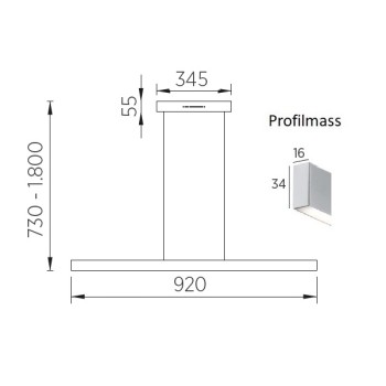 LED-Pendelleuchte LINDA-92, schwarz