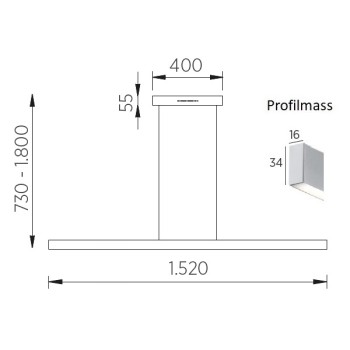 LED-Pendelleuchte LINDA-152, nickel matt