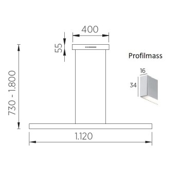 LED-Pendelleuchte LINDA-112, nickel matt