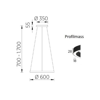 LED-Pendelleuchte LISA-60, schwarz