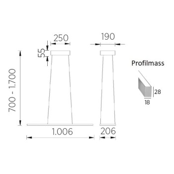 LED-Pendelleuchte MARISA-100, nickel matt