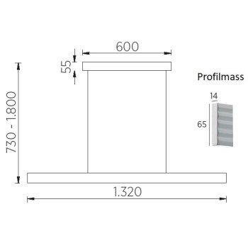 LED-Pendelleuchte FARA-132, nickel matt