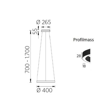 LED-Pendelleuchte LISA-40, effekt bronze