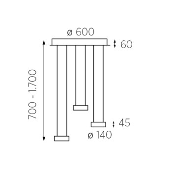 LED-Pendelleuchte ZERA-Rondo, effekt bronze