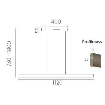 LED-Pendelleuchte RUNA-112, schwarz