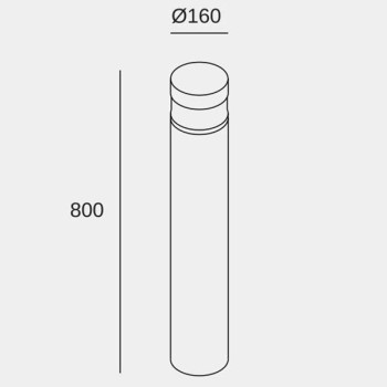 Borne lumineuse IP65 NEWTON LED 800mm LED 12.7W 3000K anthracite 573Lm