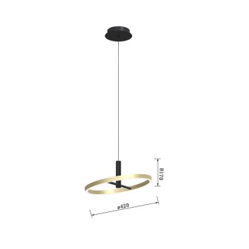 LED Suspension BREST, noir - or