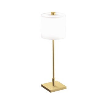 GISA table lamp, matt brass, gold-coloured lacquered base