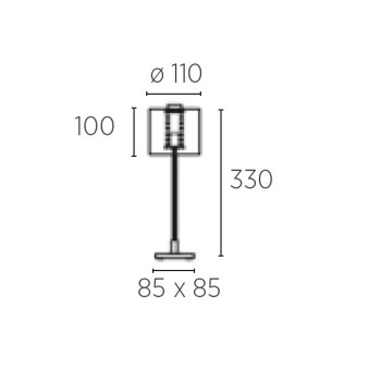 GISA table lamp, matt nickel - chrome
