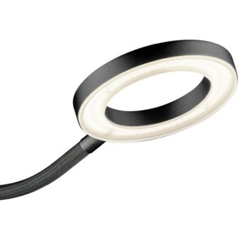 LED-Tischleuchte TESSA-T-Flex, schwarz - Flexschlauch stoffummantelt schwarz