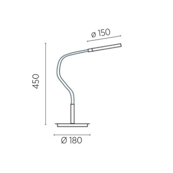 LED-Tischleuchte TESSA-T-Flex, schwarz - Flexschlauch stoffummantelt schwarz