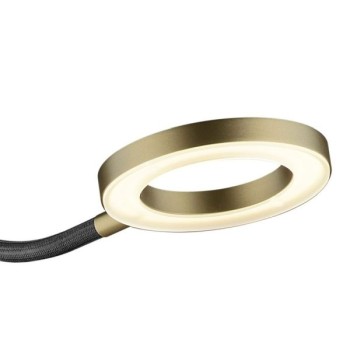 LED-Tischleuchte TESSA-T-Flex, effekt bronze - Flexschlauch stoffummantelt schwarz