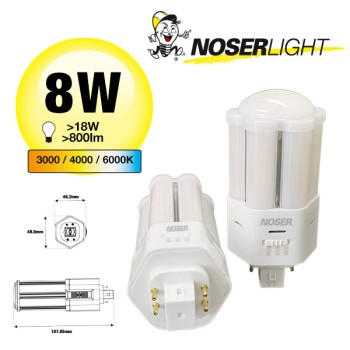 NOSEC- T/E LED, GX24q, 4 Pin, 8W, CCT