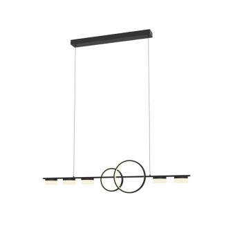 LED Pendant Light MESSINA, 5-flames, matt black