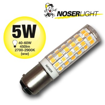 NOSERMini LED, B15d, 5W, 230V, ~2800K, warmweiss