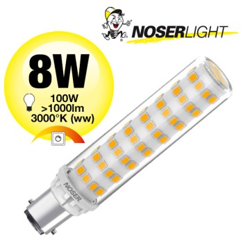 NOSER Mini LED, B15d, 8W, 230V, 3000?K, blanche chaude