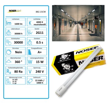 NOSEC-L/LED, 2G11, 15W, ~1600lm, 4000?K, blanc froid