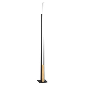 LED floor lamp PANAGRIA, 2-light, black/brown, white