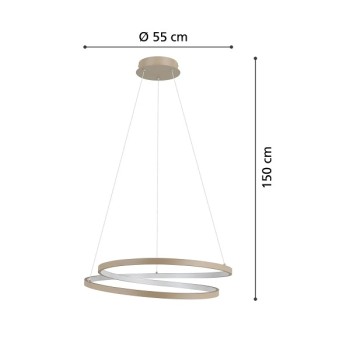 LED Pendelleuchte RUOTALE, sandfarben