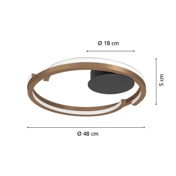 LED Deckenleuchte MEZZOMONTE, bronze, schwarz