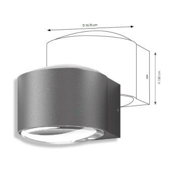 LED Wandleuchte CMD 9029, anthrazit