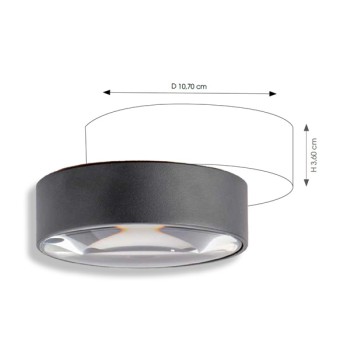 LED Wand-/Deckenleuchte CMD 9038, anthrazit