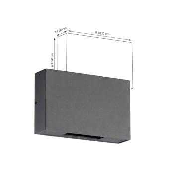 LED Wandleuchte CMD 9040, anthrazit