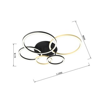 LED Ceiling Light BAYEUX, black - gold