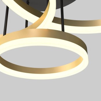LED Deckenleuchte PERPIGNAN, schwarz - gold
