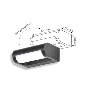 LED Wandleuchte CMD 9052, anthrazit