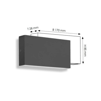 LED Wandleuchte CMD 9070, anthrazit