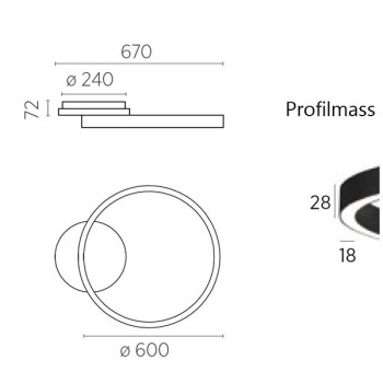 LED-Deckenleuchte ANEL-60, schwarz