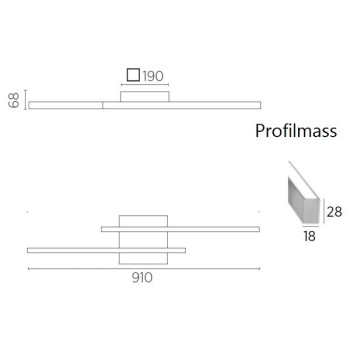 LED-Deckenleuchte NURI-2, schwarz