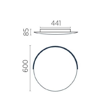LED-Deckenleuchte ASTRA-60, schwarz metallic-nickel matt