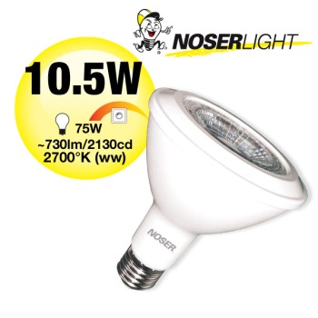 NOSER High Performance LED-PAR30, 10.5W, IP54, ~730lm/2130cd, 3000?K, Item No. 927.115