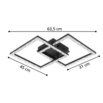 LED Wand- /Deckenleuchte LEJIAS, schwarz